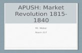 APUSH: Market Revolution 1815-1840 Mr. Weber Room 217.