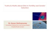 Truths & Myths about Diet In Fertility and Gender Selection Dr. Eeson Sinthamoney Consultant Obstetrician and Gynaecologist Hospital Kuala Lumpur.
