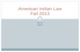 CLASS 1 SEPT 5 American Indian Law Fall 2013. American Indian Law Three levels Tribal law Tribal constitutions, case, statutes, regs & customary law Federal.