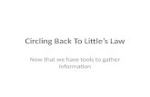 Circling Back To Littles Law Now that we have tools to gather information.