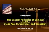 Criminal Law Chapter 4 The General Principles of Criminal Liability: Mens Rea, Concurrence, and Causation Joel Samaha, 9th Ed.