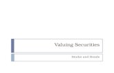 Valuing Securities Stocks and Bonds. Bond Cash Flows, Prices, and Yields Bond Terminology Face Value Notional amount used to compute the interest/coupon.