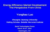 Energy-Efficiency Market Development The Perspective From China Yonghao Luo Shanghai Jiaotong University Visiting Scholar, Battelle Memorial Institute.