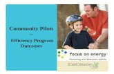 Community Pilots ~ Efficiency Program Outcomes. Program Offers Residential –Comprehensive Residential program Inexpensive audit Direct install Building.