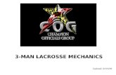 3-MAN LACROSSE MECHANICS Updated: 02/03/09. 2HOMEVISITOR XXXXXOOOOO Mechanics & Rules = Foundation of Officiating Know your mechanics. If you have to.