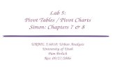 Lab 5: Pivot Tables / Pivot Charts Simon: Chapters 7 & 8 URBPL 5/6010: Urban Analysis University of Utah Pam Perlich Rev. 09/27/2006.