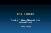 Chi-Square Test of significance for proportions FETP India.