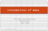 Florida International University COP 4770 Introduction of Weka.