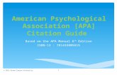 American Psychological Association [APA] Citation Guide Based on the APA Manual 6 th Edition ISBN-13 : 781433805615 1© 2012 Grand Canyon University.