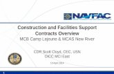 11 Construction and Facilities Support Contracts Overview MCB Camp Lejeune & MCAS New River CDR Scott Cloyd, CEC, USN OICC MCI East 10 April 2014.