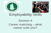 Employability Skills Session 4 Career matching – what career suits you?