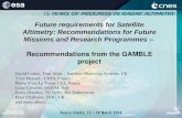 Future requirements for Satellite Altimetry: Recommendations for Future Missions and Research Programmes – Recommendations from the GAMBLE project David.