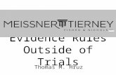 Evidence Rules Outside of Trials Thomas M. Hruz. Overview What are the applicable rules? – Scope of the Rules of Evidence. – Administrative Proceedings.