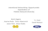 Intentional Networking: Opportunistic Exploitation of Mobile Network Diversity T.J. Giuli David Watson Brett Higgins Azarias Reda Timur Alperovich Jason.