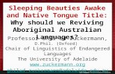 Professor Ghilad Zuckermann, D.Phil. (Oxford) Chair of Linguistics of Endangered Languages The University of Adelaide  ghilad.zuckermann@adelaide.edu.au.