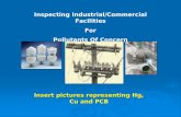Inspecting Industrial/Commercial Facilities For Pollutants Of Concern Insert pictures representing Hg, Cu and PCB.