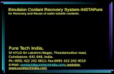 Emulsion Coolant Recovery System-INSTAPure for Recovery and Reuse of water soluble coolants. Pure Tech India, Sf 471/2 Sri Lakshmi Nagar, Thondamuthur.
