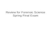 Review for Forensic Science Spring Final Exam. Ballistics Rifling sequence.