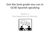 Get the best grade you can in GCSE Spanish speaking Session 4 The importance of listening.