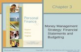 Chapter 3 Money Management Strategy: Financial Statements and Budgeting McGraw-Hill/Irwin Copyright © 2007 by The McGraw-Hill Companies, Inc. All rights.