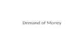 Demand of Money. EVOLUTION OF MONEY Money was developed according to needs & Requirements. Main aim was to remove the shortcomings of the Barter System.