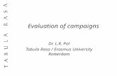 Evaluation of campaigns Dr. L.R. Pol Tabula Rasa / Erasmus University Rotterdam.