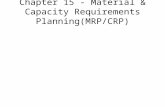 Chapter 15 - Material & Capacity Requirements Planning(MRP/CRP)