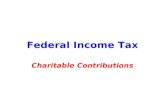 Federal Income Tax Charitable Contributions. 2 Itemized Deductions Medical Taxes Interest Charitable Contributions Casualty Losses Other.