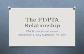 The PT/PTA Relationship PTA Professional Issues Presenter: L. Kay Garrison, PT, DPT.