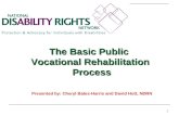 1 The Basic Public Vocational Rehabilitation Process Process Presented by: Cheryl Bates-Harris and David Hutt, NDRN.