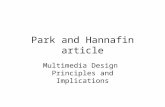 Park and Hannafin article Multimedia Design Principles and Implications.