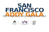 SAN FRANCISCO ADDY GALA 2014 Sponsorship Opportunities.