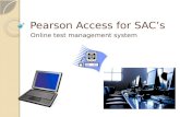 Pearson Access for SACs Online test management system.