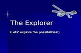 The Explorer (Lets explore the possibilities!). Types of Explorers: Shepherd Hook Explorer Straight Explorer Pigstail or Cowshorn Explorer Orban or #17/18.