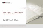 42nd Annual ConferenceLIBER München 2013 Open Access – perspectives in the humanities Dr. Hildegard Schäffler Bayerische Staatsbibliothek.