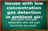 Issues with low concentration gas detection in ambient air: Sub-ppm and ppb detection are not just business as usual.