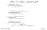 CMOS Circuit and Logic Design* CMOS Logic Gate Design: –Is the design logically functional? Adequate power supply connections Noise margins OK Transistors.
