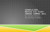 GUADALAJARA, MEXICO CSU STUDY ABROAD SUMMER 2011 By Colleen Walters CSU Nursing Student.