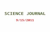 SCIENCE JOURNAL 9/15/2011. 1 st PAGE MY SCIENCE JOURNAL BY ANASTACIO R.