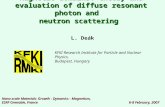 KFKI Research Institute for Particle and Nuclear Physics, Budapest, Hungary L. Deák Magnetic domains: theory and evaluation of diffuse resonant photon.