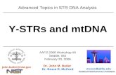 Advanced Topics in STR DNA Analysis AAFS 2006 Workshop #6 Seattle, WA February 20, 2006 Dr. John M. Butler Dr. Bruce R. McCord Y-STRs and mtDNA mccordb@fiu.edu.