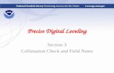 Precise Digital Leveling Section 3 Collimation Check and Field Notes.