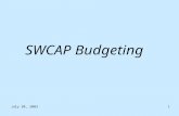 July 30, 20031 SWCAP Budgeting. July 30, 20032 SWCAP Budgeting SWCAP Detail by Agency reports are available on the Internet no later than October 1. Revision.