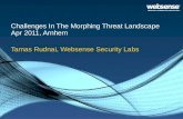 Challenges In The Morphing Threat Landscape Apr 2011, Arnhem Tamas Rudnai, Websense Security Labs.