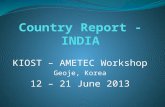 KIOST – AMETEC Workshop Geoje, Korea 12 – 21 June 2013.