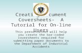 Creating Document Coversheets- A Tutorial for On-line Users This presentation will help you create the bar-coded coversheets required for submitting paper.