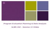 + Program Evaluation Planning & Data Analysis ScWk 242 – Session 11 Slides.