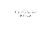 Pumping Lemma Examples. L > = {a i b j : i > j} L > is not regular. We prove it using the Pumping Lemma.