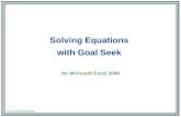 Denise Sakai Troxell (2000) Solving Equations with Goal Seek for Microsoft Excel 2000.