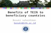 Benefits of TEIN to beneficiary countries Basuki suhardiman basuki@itb.ac.id.